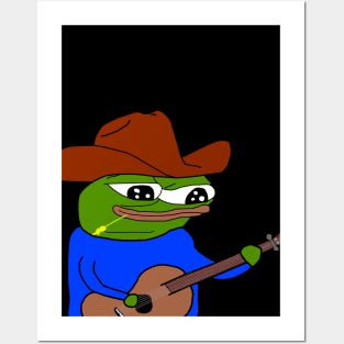 Cowboy Pepe Playing Guitar Posters and Art